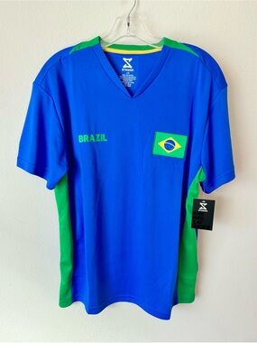 Men’s Brazil World Cup Striker Soccer Jersey - Blue & Green